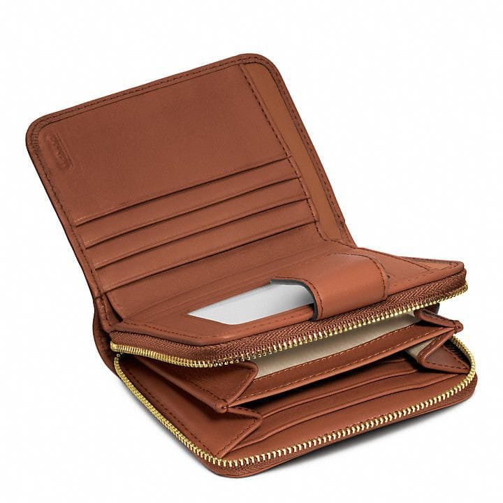 Fossil Men's Bryce Multifunction Wallet - Brown Leather, RFID Blocking